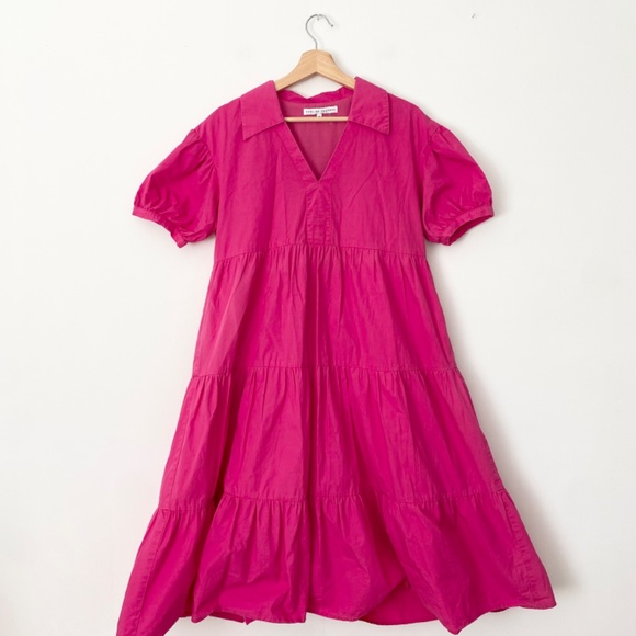 English factory puff sleeve tiered dress - Picture 2 of 6